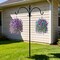 Artificial Hanging Flower Baskets, 4 Bundles UV Resistant Faux Flowers with Eucalyptus Leaves, Outdoor Spring Summer Porch Patio Balcony Hanging Planter Decor, Double Purple 15.7”x27.6”